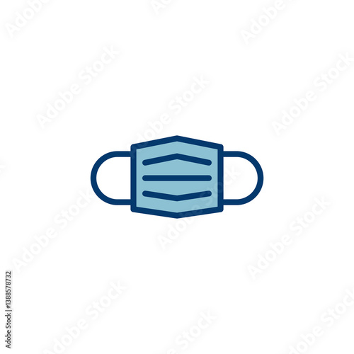 Mask icon vector isolated on white background. Man face with mask icon. Safety breathing masks. Industrial safety N95 mask. Medical mask vector icon.