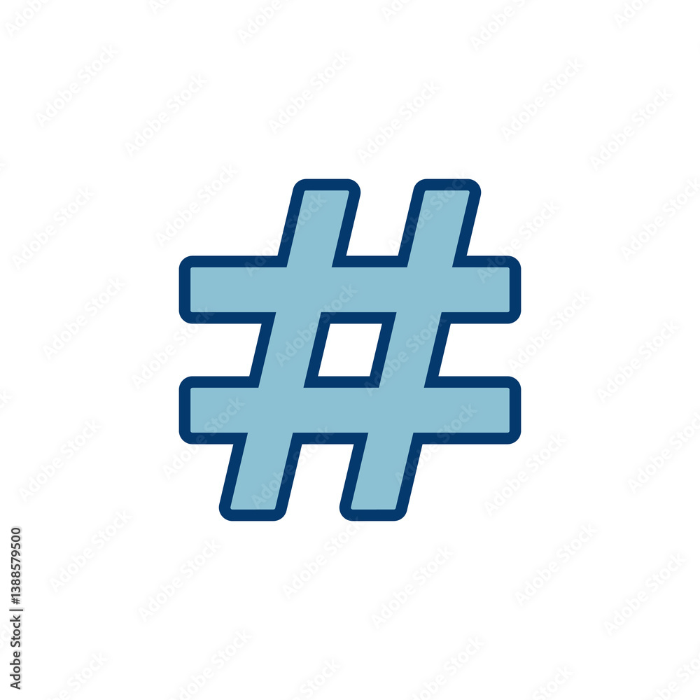Obraz premium Hashtag icon vector isolated on white background. hashtag vector icon
