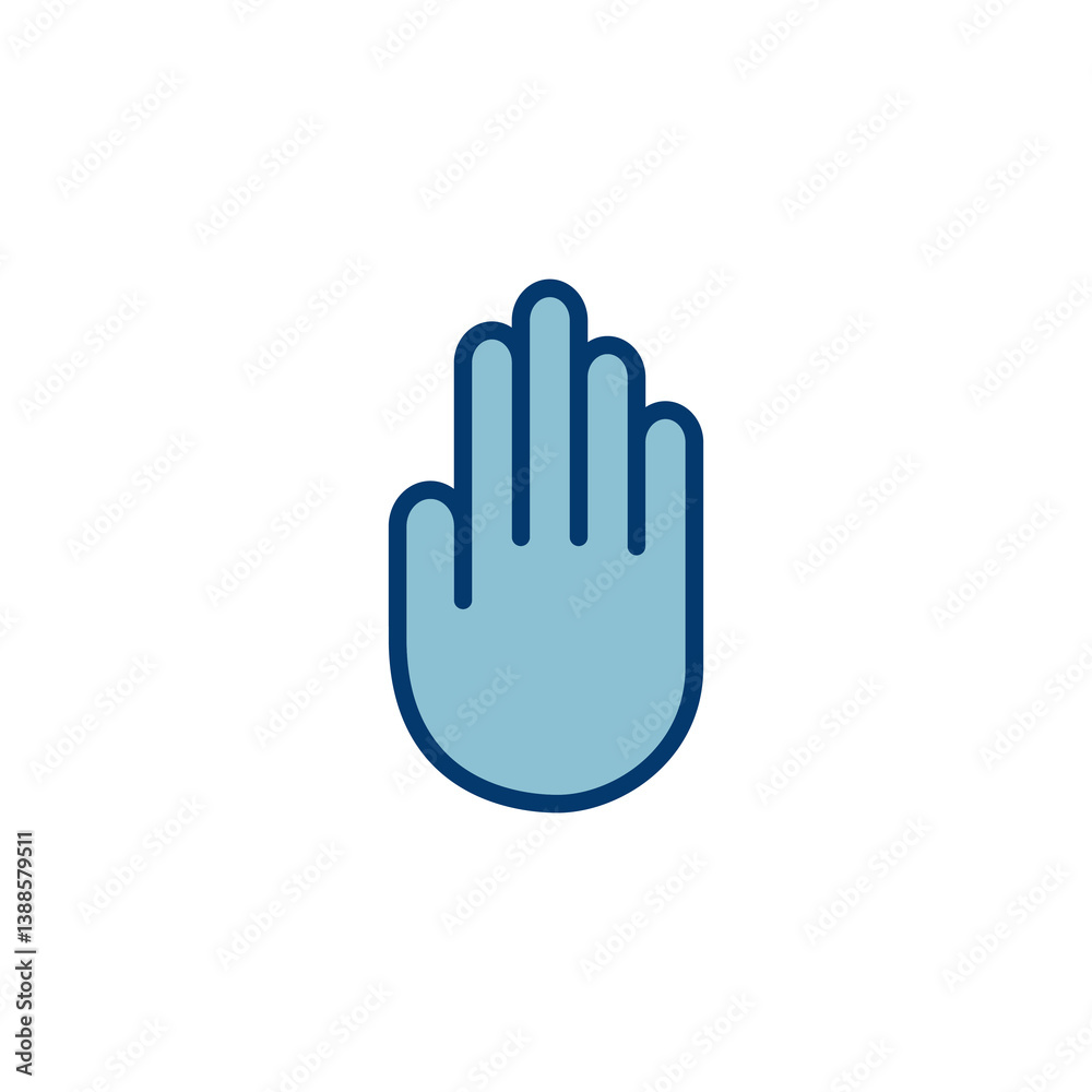 Fototapeta premium Hand icon vector isolated on white background. Hand gesture. hand stop