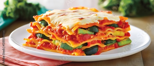 Wallpaper Mural Delicious Vegetarian Zucchini Lasagna Recipe, Layers of Pasta, Cheese, and Marinara Sauce Torontodigital.ca