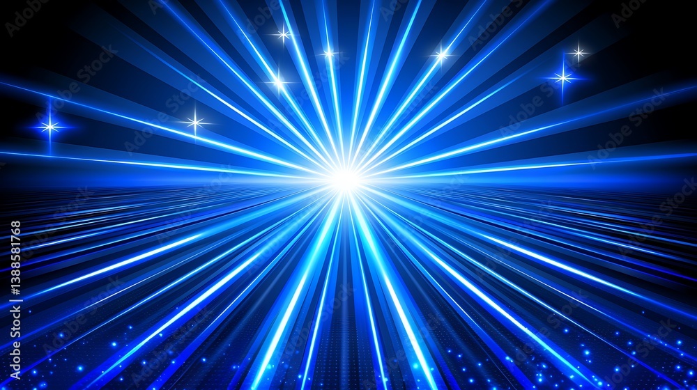 Naklejka premium Blue Abstract Digital Illustration Representing Energy and Dynamic Motion