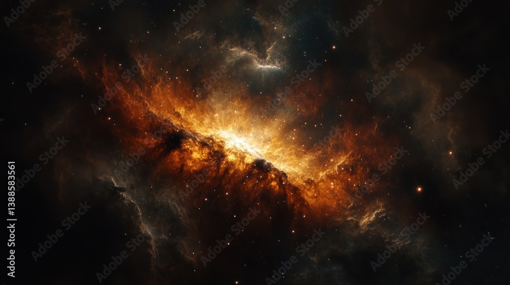 Cosmic Inferno: A Fiery Nebula Explosion