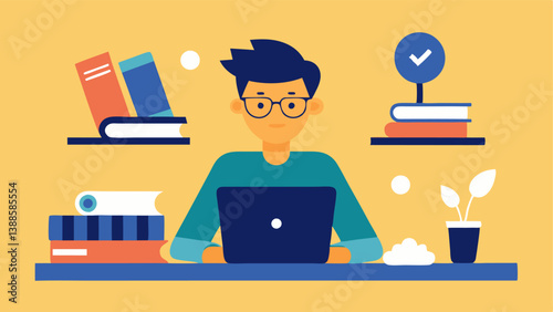 Content Research A writer surrounded by books and articles with a laptop open feverishly taking notes as they conduct research for an article.