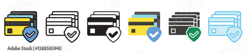 Card Payment multi style, mini illustration icon set. outline, flat, glyph, line color, UI, UX, app and web, digital or print. vector EPS 10 related to payment service, economy, ecommerce, market