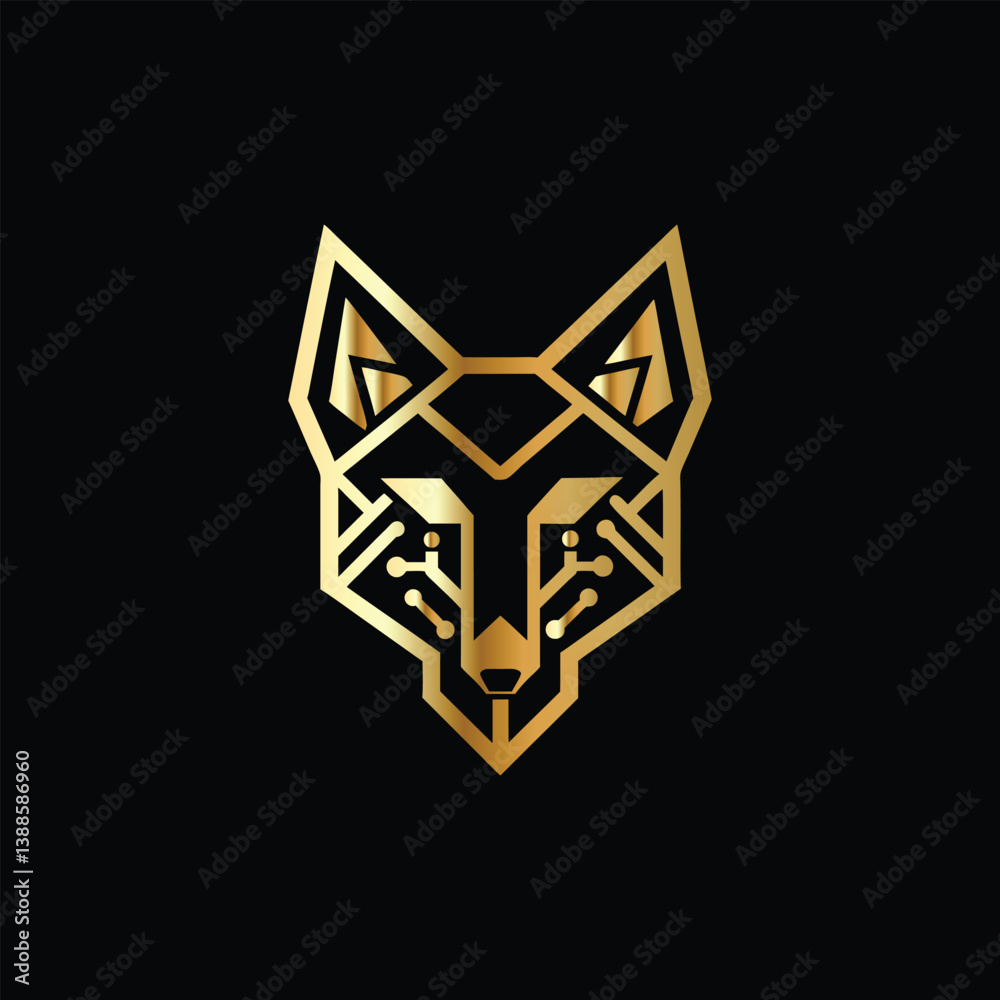 Technology Monogram design template Business sign identity label wolf head logo design, wolf face vector icon. Fox head Vector illustration. Technology Monogram design template Business sign identity label wolf head logo design, wolf face vector icon. Fox head Vector illustration.