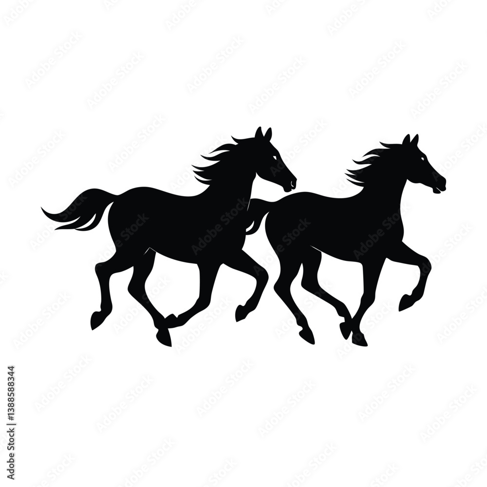 Horse black silhouette vector art illustration Horse black silhouette vector art illustration
