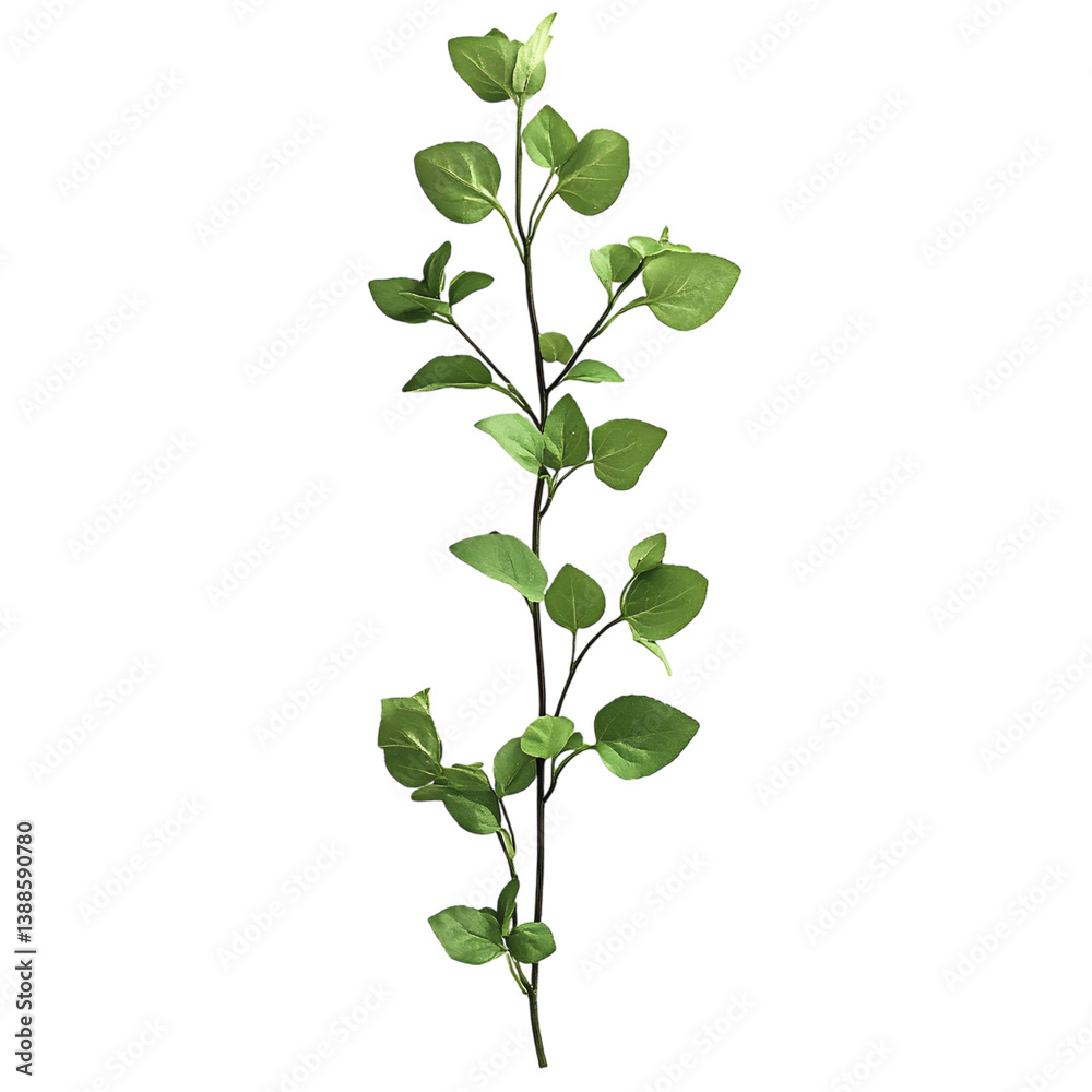 A Sprig of Oregano with Green Leaves Isolated on Transparent Background A Sprig of Oregano with Green Leaves Isolated on Transparent Background