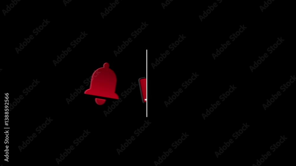 Notification Bell Animation Red Alert Symbol YouTube Graphic CTA Interface Flash Icon