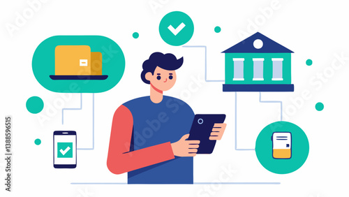Digital Wallet Management A person using a smartphone app for budgeting and transactions symbolizing the shift from traditional banking to digital solutions.