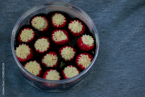 strawberries in a bowl cookies from asian recipes, tasty and delicious