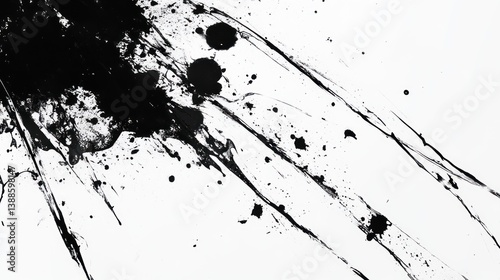 Abstract Ink Splashes: A Monochrome Masterpiece
