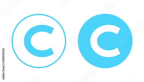 Copyright icon vector. copyright sign and symbol