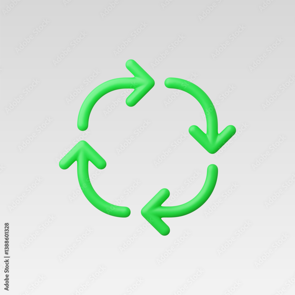 3d Realistic Recycle Icon vector illustration 3d Realistic Recycle Icon vector illustration