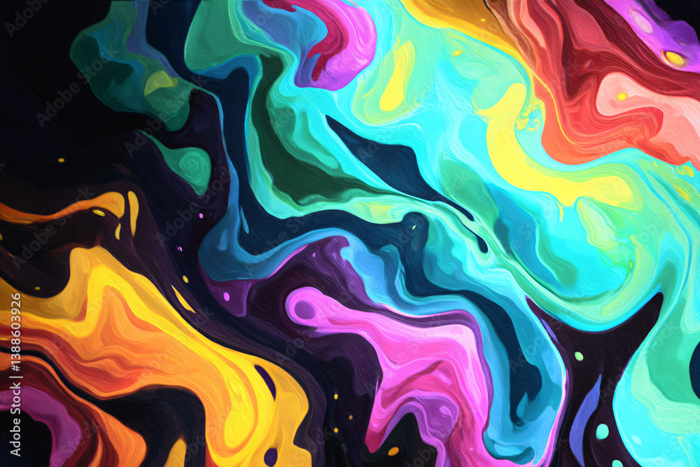 Fototapeta premium Vibrant Fluid Abstract Art with Colorful Swirls