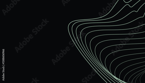 Monochrome gradient wave with dot arrow formation
