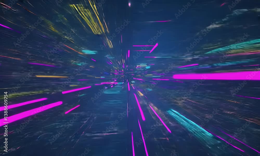 Abstract vibrant tunnel effect