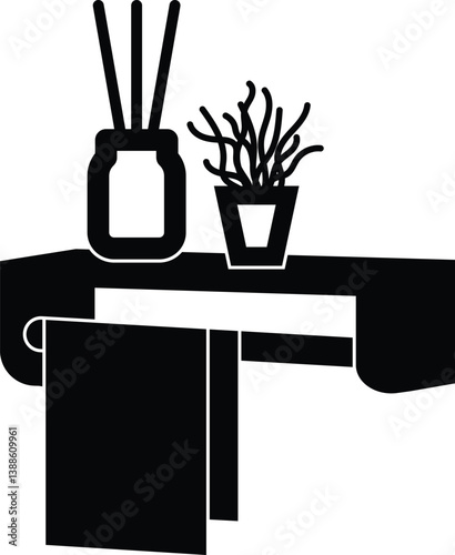 Towel rack vector outline
