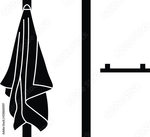 Towel rack vector outline