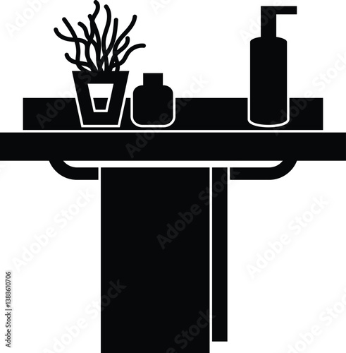 Towel rack vector outline