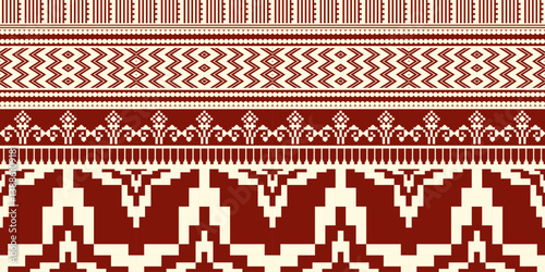 Seamless ethnic pattern made of geometric shapes design for all types of textiles and printing, fabric, clothing, embroidery, bohemian style, carpet.	