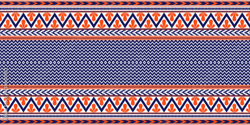 Seamless ethnic pattern made of geometric shapes design for all types of textiles and printing, fabric, clothing, embroidery, bohemian style, carpet.	