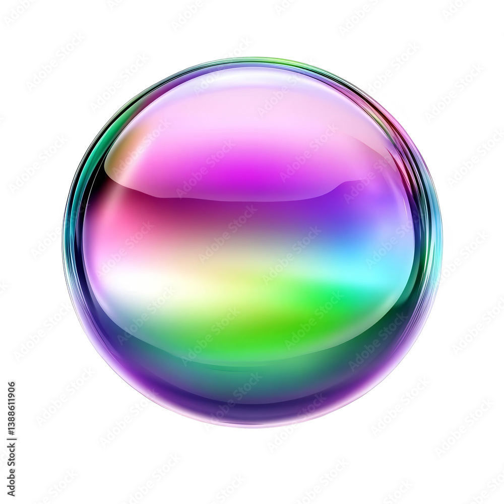 3D Glossy Sphere Illustration With Rainbow Colors And Transparent Background 3D Glossy Sphere Illustration With Rainbow Colors And Transparent Background
