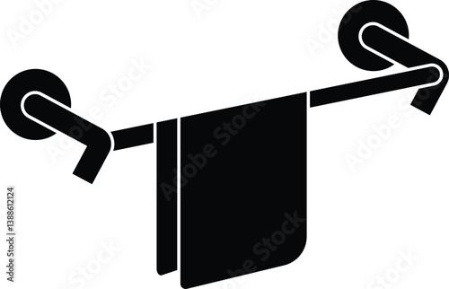 Towel rack vector outline
