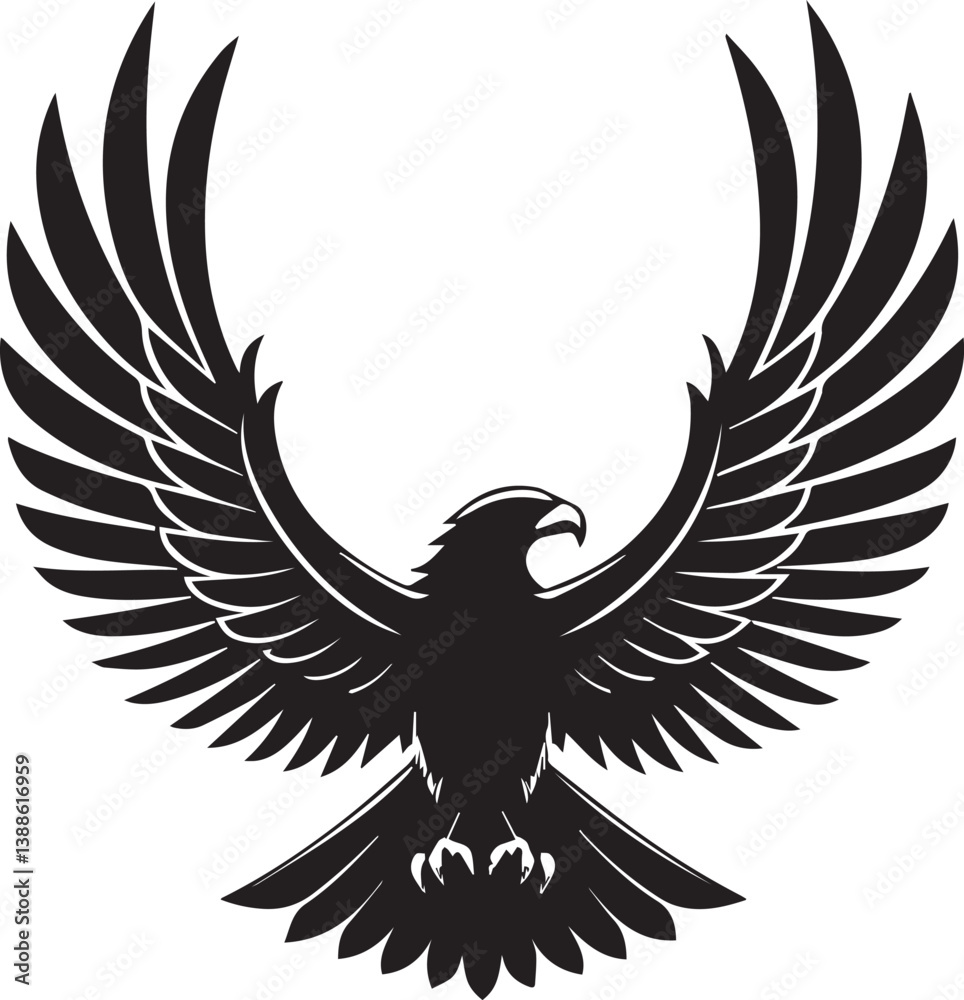 Obraz premium Eagle silhoette vector icon design with white background