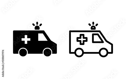 Ambulance icon vector illustration. ambulance truck sign and symbol. ambulance car