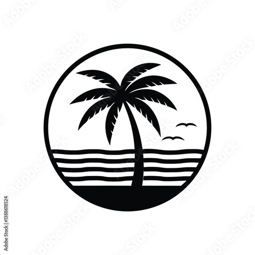 vector illustration of a tropical island