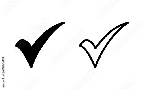Check mark icon vector illustration. Tick mark sign and symbol