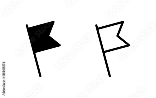 Flag icon vector illustration. Gps location pin map. Location marker symbol.