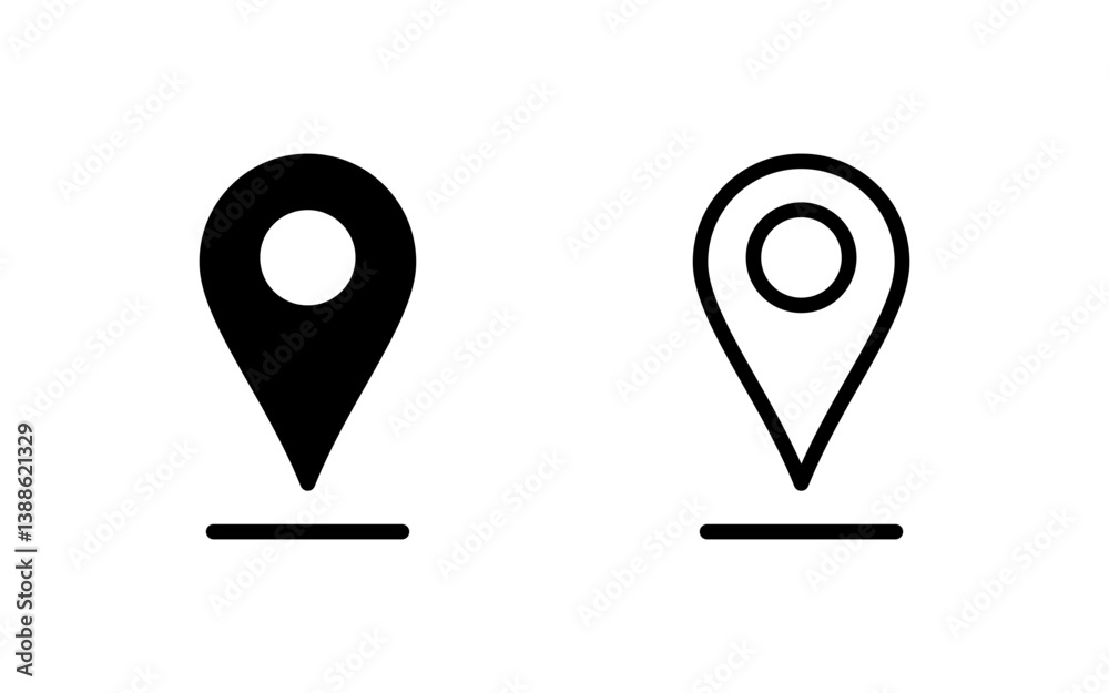 Pin icon vector illustration. Location sign and symbol. destination icon. map pin Pin icon vector illustration. Location sign and symbol. destination icon. map pin