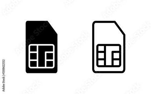 Sim card icon vector illustration. dual sim card sign and symbol