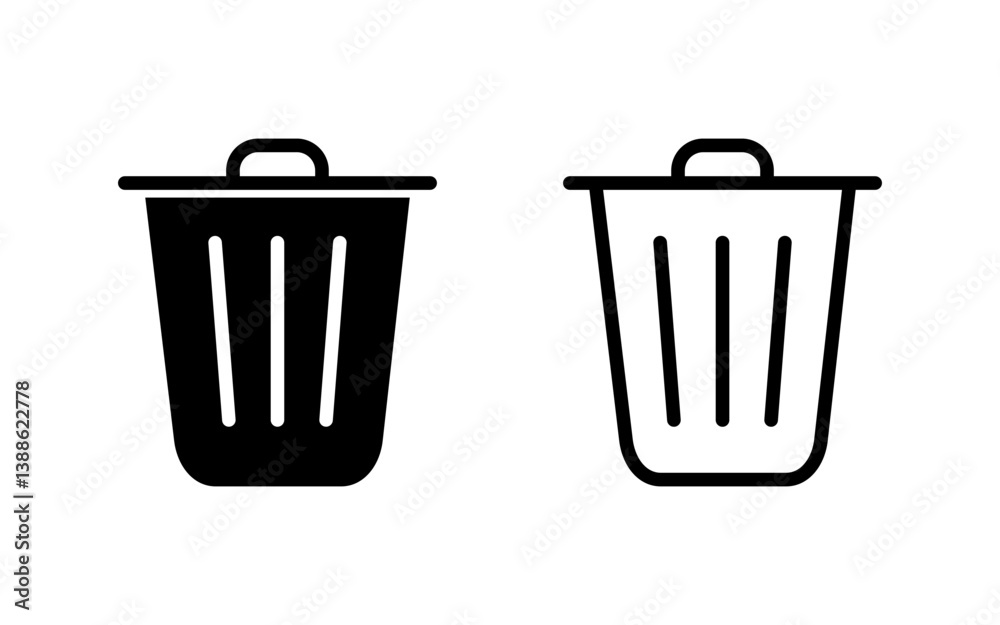 Trash icon vector illustration. trash can icon. delete sign and symbol. Trash icon vector illustration. trash can icon. delete sign and symbol.