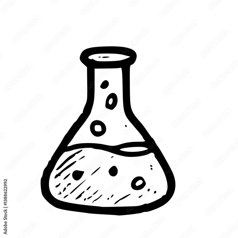 Hand-Drawn Laboratory Flask Hand-Drawn Laboratory Flask