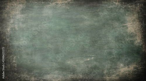 A chalkboard with a green background and a few white dots. The background is a mix of green and brown, giving it a somewhat aged and worn appearance