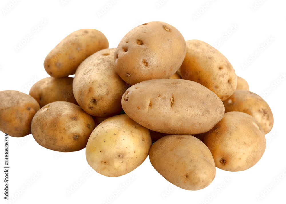 Pile of unwashed potatoes isolated on transparent background Generative Ai.
Pile of unwashed potatoes isolated on transparent background Generative Ai.