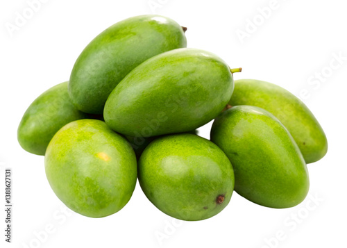 Wallpaper Mural Pile of fresh green mangos isolated on transparent background.Generative Ai.
 Torontodigital.ca