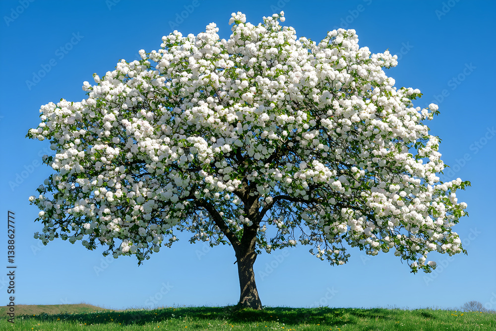 Fototapeta premium Radiant Blossoms: Embracing the Cycles of Nature's Ever-Beautiful Tree