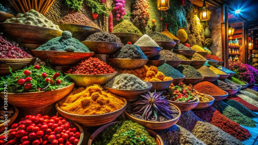 Fototapeta premium Colorful Spice Market Display