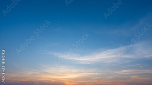 Fototapeta Naklejka Na Ścianę i Meble -  Blue sky with soft cloud on sunrise time.