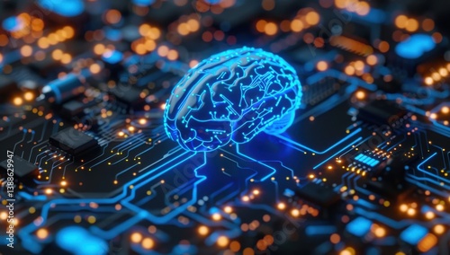 A computer chip with a brain on it