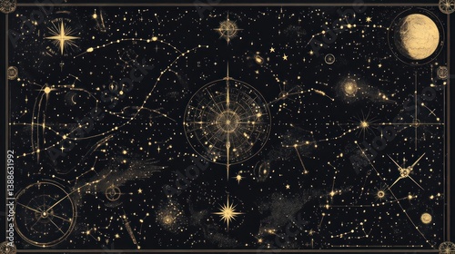 Celestial Chart: A Vintage Cosmos Map