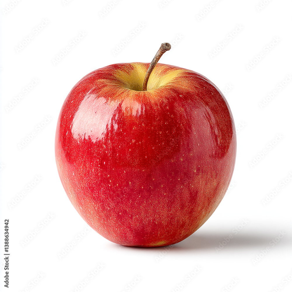 Red Apple: A singular, vibrant red apple, a symbol of health and freshness, sits in elegant simplicity. Red Apple: A singular, vibrant red apple, a symbol of health and freshness, sits in elegant simplicity.