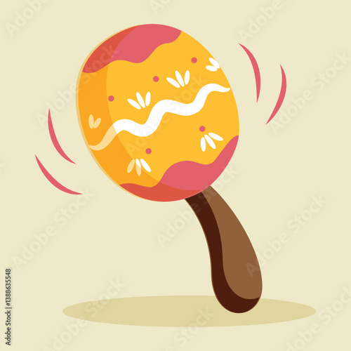 Maracas traditional music instrument Mexican illustration 