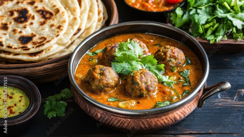 Delectable Indian Kofta Curry with Fluffy Naan Delectable Indian Kofta Curry with Fluffy Naan