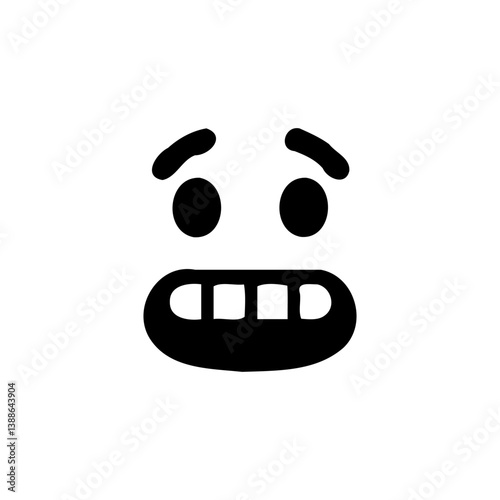 Cartoonish Grimace Expression with Big Smile