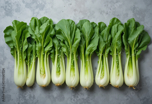 baby bok choy arranged in rows