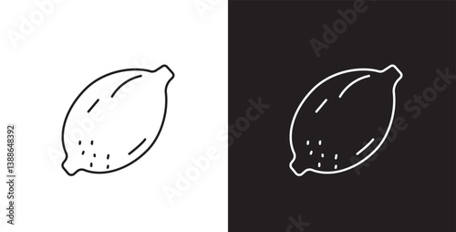 Fruit icon. Line icon of coconut fruit. Fruits vector illustration icon. Icon set editable stroke in transparent and black background.